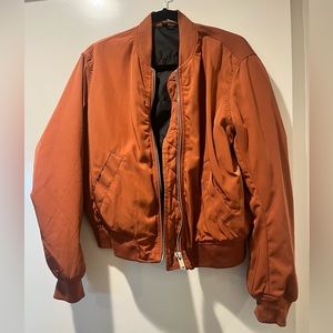 Burnt Orange Bomber Jacket